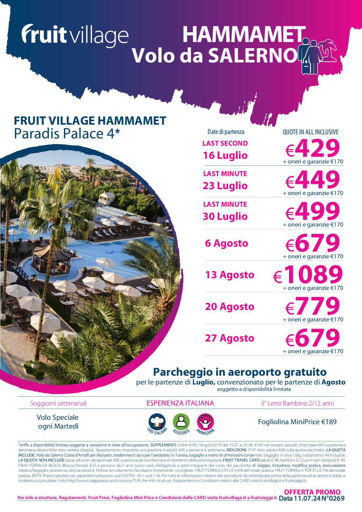 FRUIT VILLAGE Hammamet Paradis Palace 4* con volo speciale da Salerno