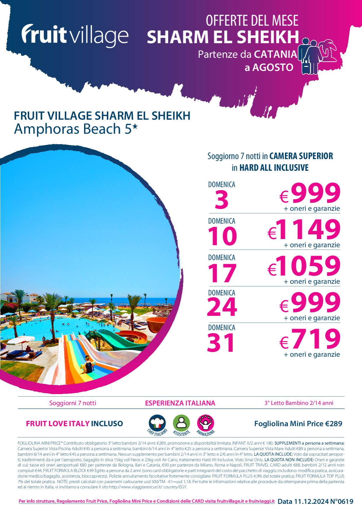 FRUIT VILLAGE Sharm El Sheikh Amphoras Beach - da Catania a Agosto