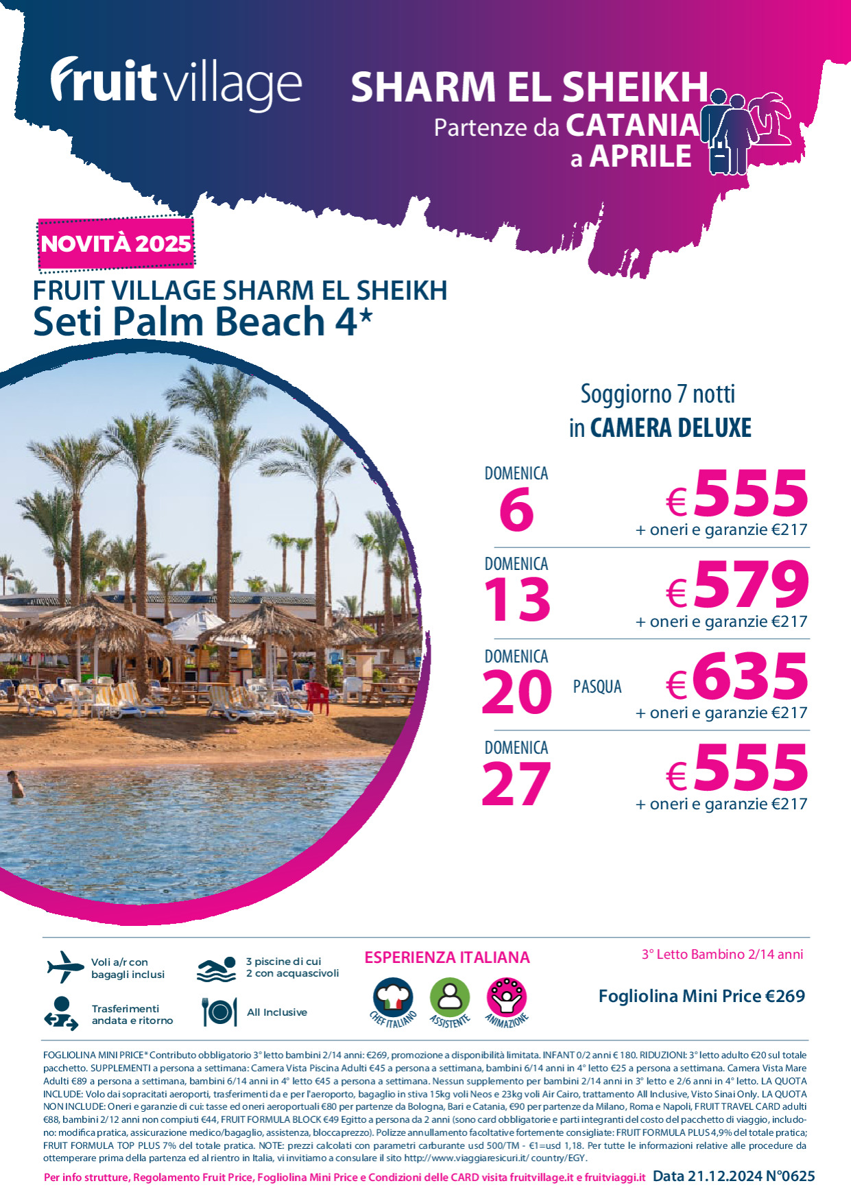 FRUIT VILLAGE Sharm Seti Palm Beach 4* da Carania ad Aprile