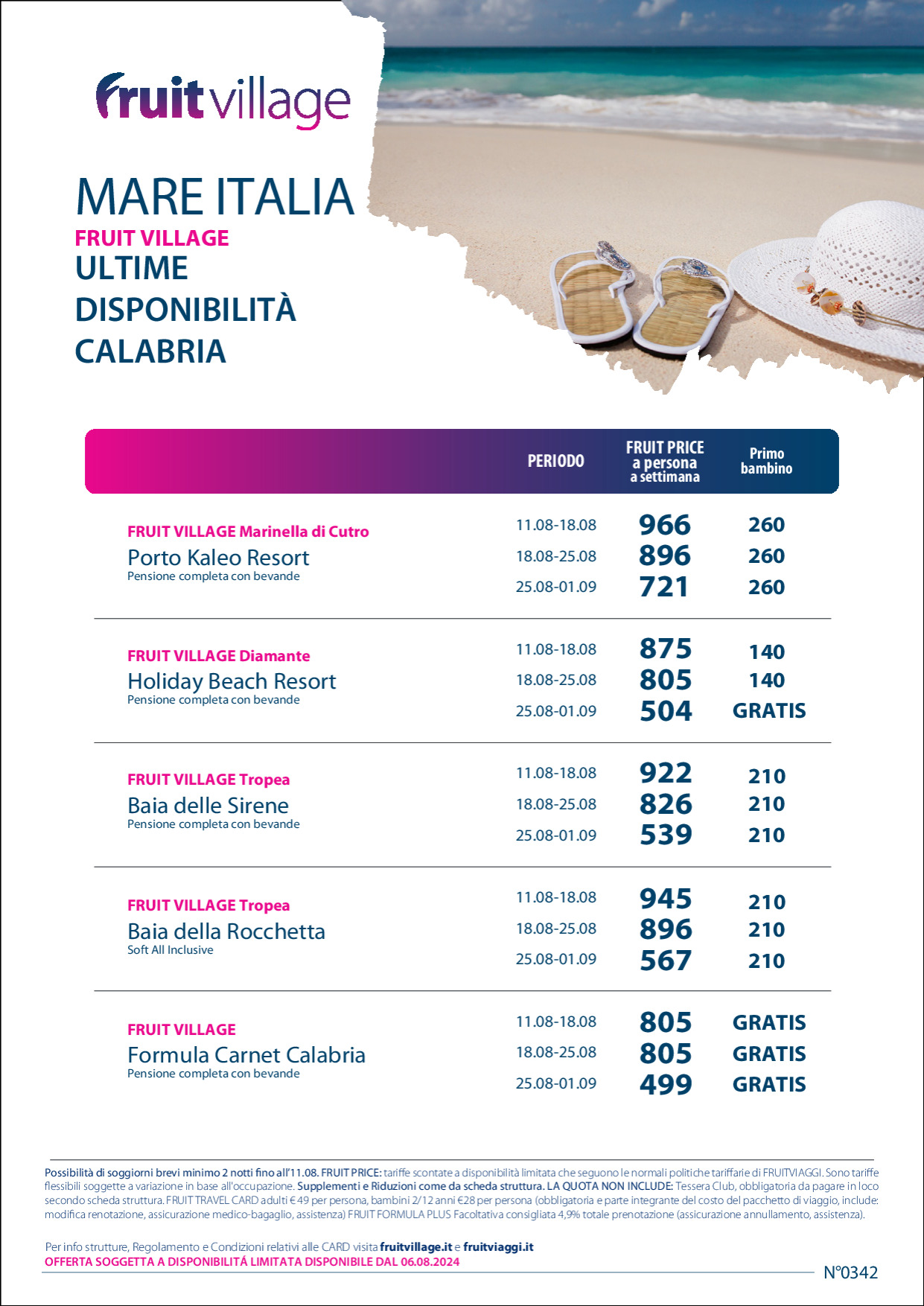 LAST MINUTE Fruit Village Calabria dall'11 Agosto